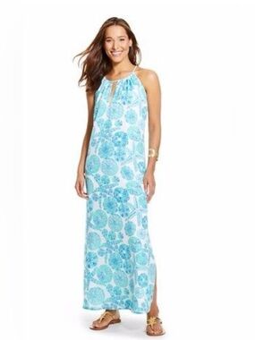 polyester maxi dress Boho Split Hem Dress